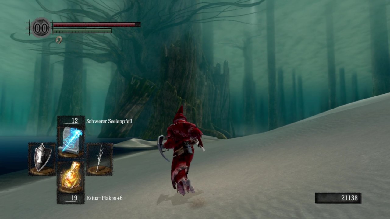[27/11/2020] Wer sich durch den dicken hohlen Baum in Dark Souls kämpfte, der wurde mit der wunderschönen Aussicht des Aschesees belohnt.