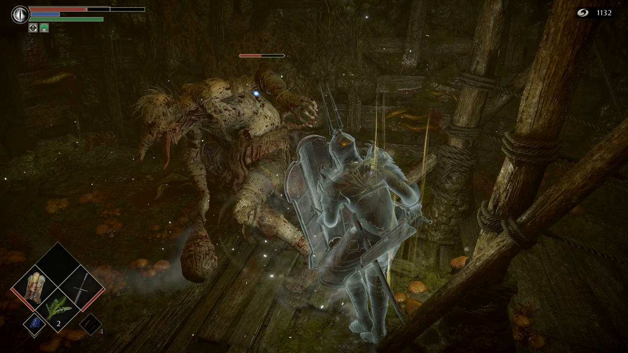 [18/11/2020] In Demon's Souls ist es noch verhältnismäßig einfach, Gegner zu umrunden, um ihnen so in den Rücken zu fallen.