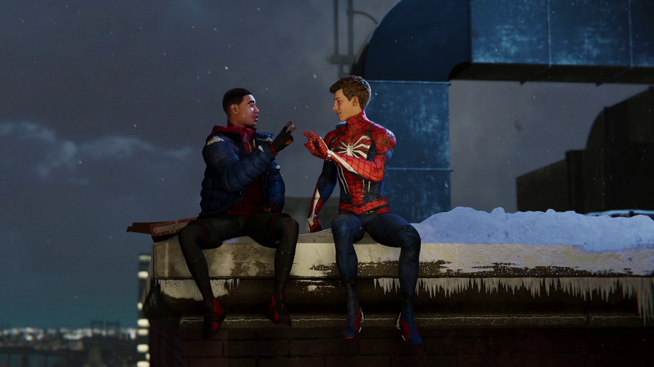 Peter und Miles verabschieden sich.