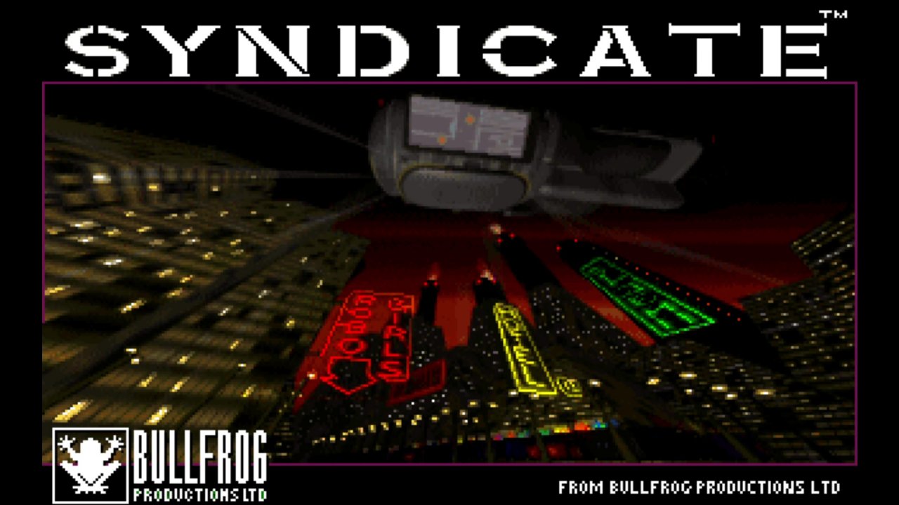 [13/11/2020] Bereits der futuristische Titelbildschirm von Syndicate ist eindeutig von Ridley Scotts Sci-Fi-Filmklassiker Blade Runner inspiriert. &nbsp;