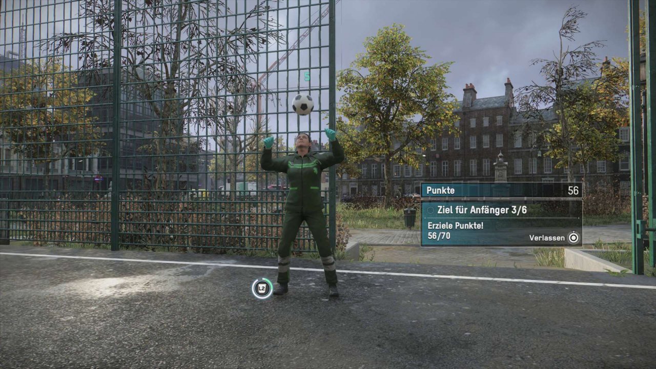 [02/11/2020] Das Balancieren eines Fußball gehört zu den Minispielen in Watch Dogs: Legion.