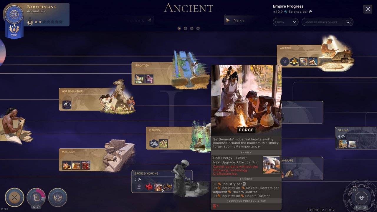 [06/01/2021] Anders als in den Endless-Spielen präsentiert sich der Forschungsbaum klassisch und aufgeräumt.