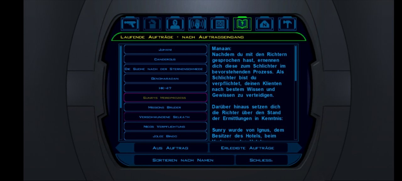 [29/01/2021] Das Questlog ist nicht übersichtlich und gibt kaum Tipps, erfüllt aber seinen Zweck.