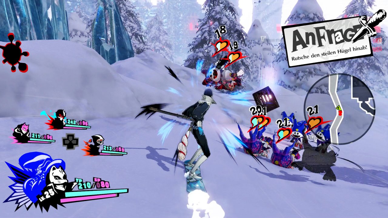 [19/02/2021] Gelegentlich wartet das Spiel mit netten Ideen auf. Im Schnee-Dungeon von Hokkaido brettert ihr mit dem Snowboard durch Feinde.