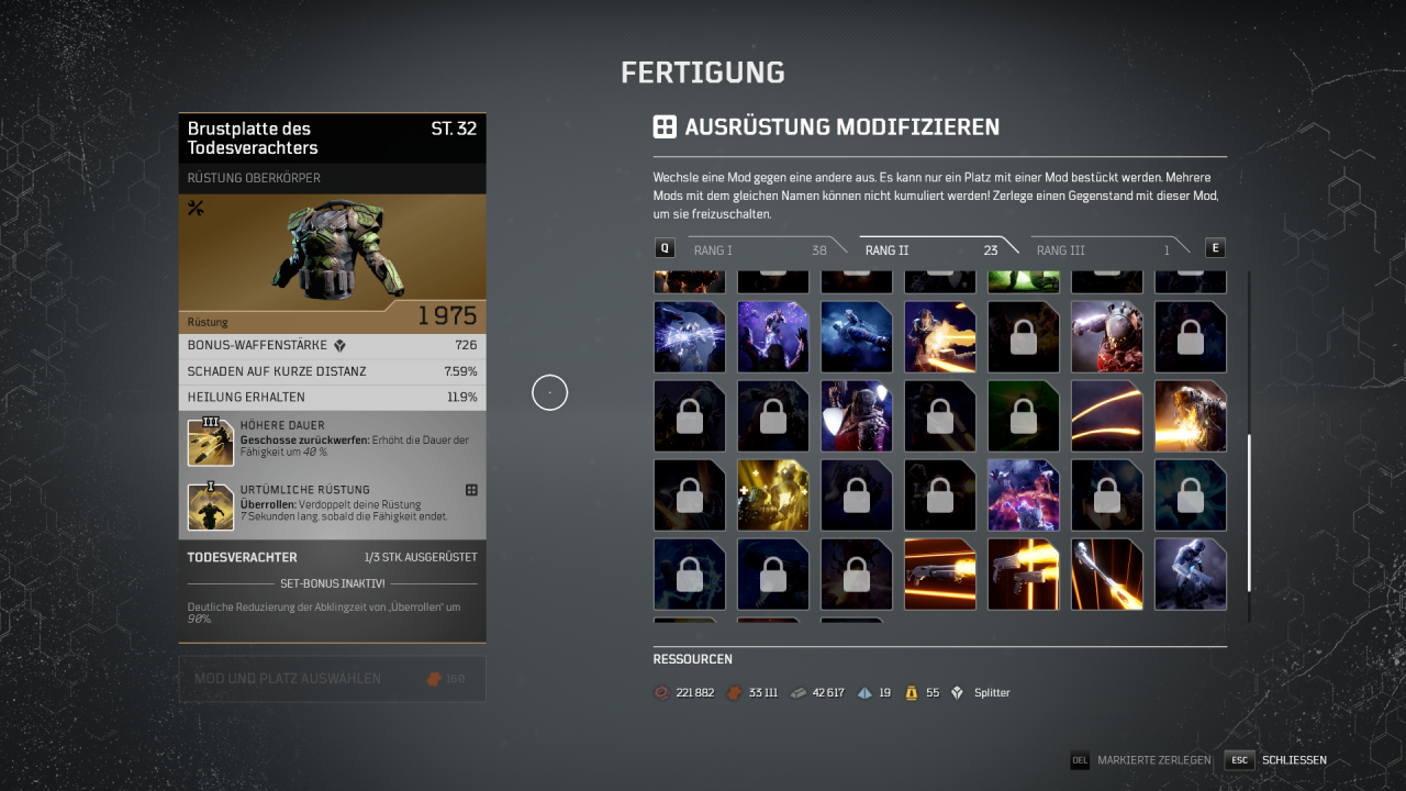 [13/04/2021] Jeweils ein Mod-Slot lässt sich einmalig von uns ändern. Gerade für Endgame-Builds unvermeidbar!
