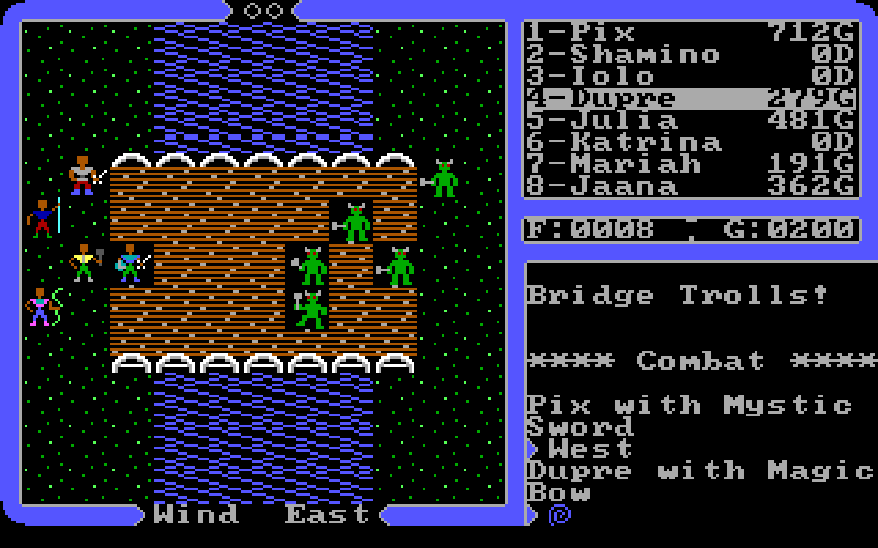 [16/04/2021] Auch in Ultima 4: Quest of the Avatar wird gekämpft. Allerdings ist es für das Tugendsystem des Spiels von Vorteil, wenn man Feinde in die Flucht schlägt, statt sie zu töten. &nbsp;