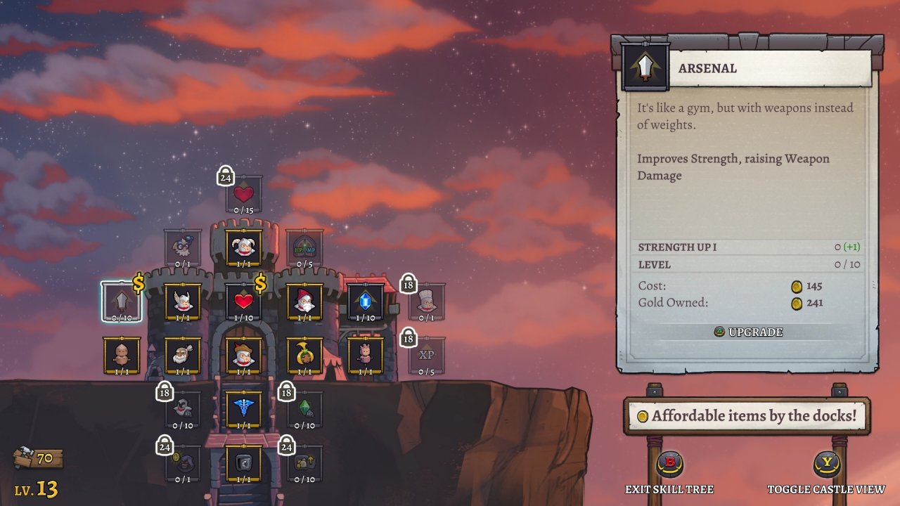 [17/05/2021] Motivierend: Auch in Rogue Legacy 2 bauen wir mit Gold unserer Burg aus und erhalten so dauerhafte Upgrades.