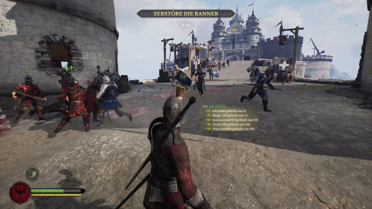 [29/06/2021] Ich blas’ nur in mein eigenes Horn: Mit Klassenfähigkeiten wie dem Kriegshorn könnt ihr dezent ins Spielgeschehen eingreifen und etwa Teammates heilen.