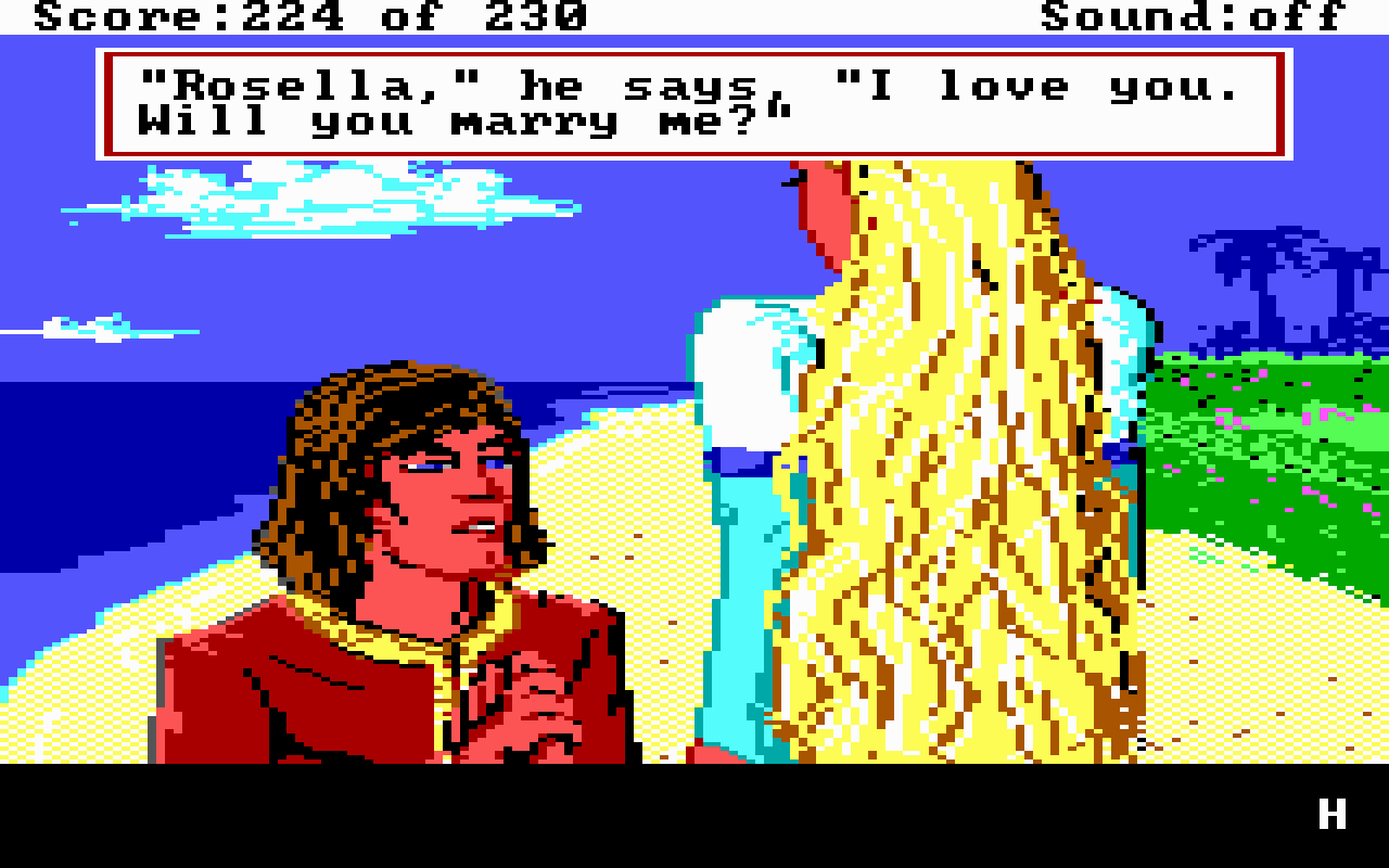 [25/06/2021] Der Soundtrack von King’s Quest IV: The Perils of Rosella (1988) trifft für damalige Verhältnisse voll ins Schwarze und besteht aus 75 kurzen, von William Goldstein komponierten Musikstücken.