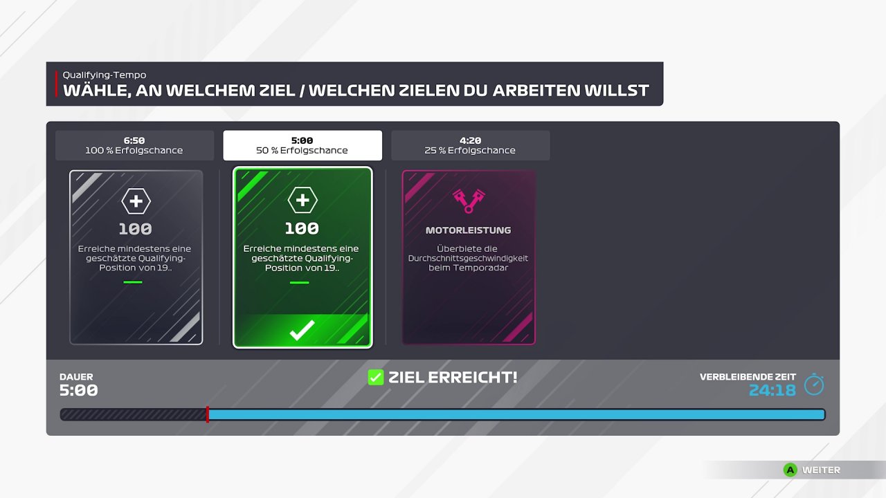 [12/07/2021] Wer Zeit sparen möchte: Ab sofort ist es möglich, Trainings-Sessions zu simulieren und trotz alledem wichtige Ressourcenpunkte zu sammeln. Mit denen lässt sich nämlich ein Auto über eine Saison weiterentwickeln - wichtig für den Erfolg!