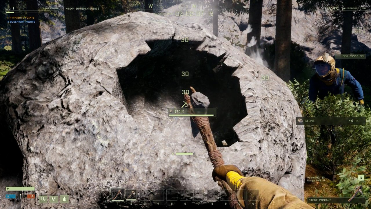 [19/08/2021] Diggy diggy hole! Wenn ihr einen Stein mit eurer Hacke bearbeitet, dann bekommt der sogar Löcher. Schönes Detail!