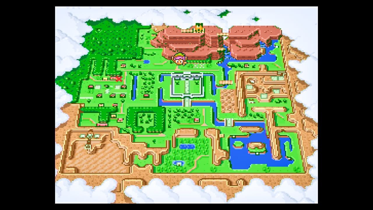 [06/08/2021] Das ist die klassische Oberwelt – hier in A Link to the Past. Zu der Unterwelt gehören typischerweise die Dungeons, beziehungsweise Tempel.