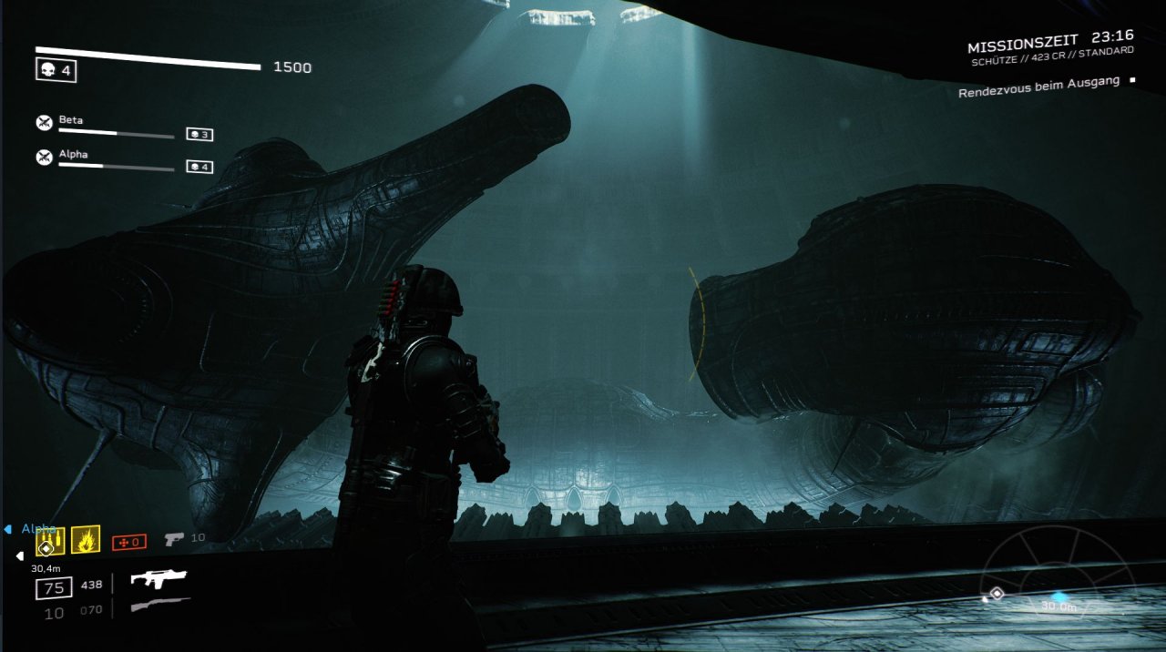 [14/09/2021] Der Hangar auf der USS Endeavor dient als Lobby und Hub, zum Ausrüsten und Annehmen von Missionen, sowie Gesprächen mit NPCs. &nbsp; (1)