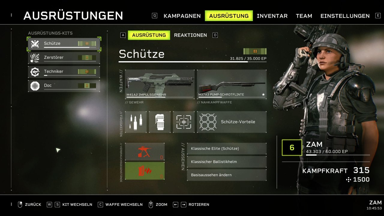 [14/09/2021] Jede Klasse verfügt über zwei Waffenslots, sowie Platz für Zusatzfähigkeiten, Vorteile (Skills) und zwei Verbrauchsgegenstände.