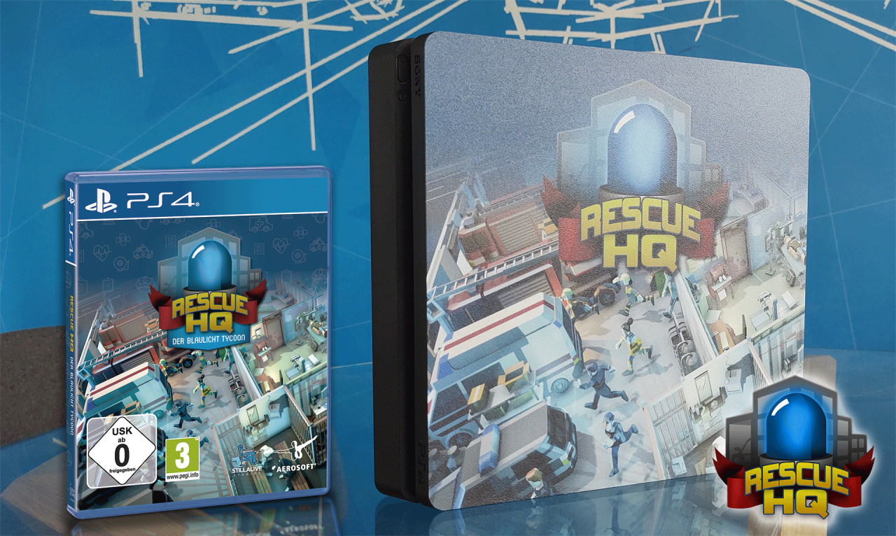 [26/10/2021] Es gibt eine gebrandete Playstation 4 inklusive Spiel zu gewinnen. Zudem verlosen wir auch 10 Playstation-Keys zum Titel Rescue HQ - The Tycoon.