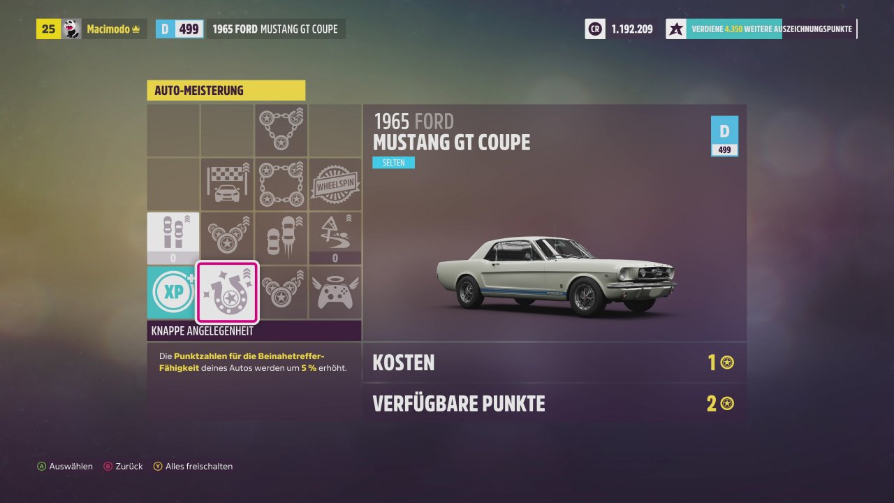 [11/11/2021] Autospezifisches Skillsystem: Wie auch schon in Forza Horizon 4 werden Fertigkeitspunkte nicht auf uns als Fahrertalent verteilt, sondern spezifisch auf unsere vielen Autos. Wir empfanden das eher als nervig, manche werden das aber sicher mögen.