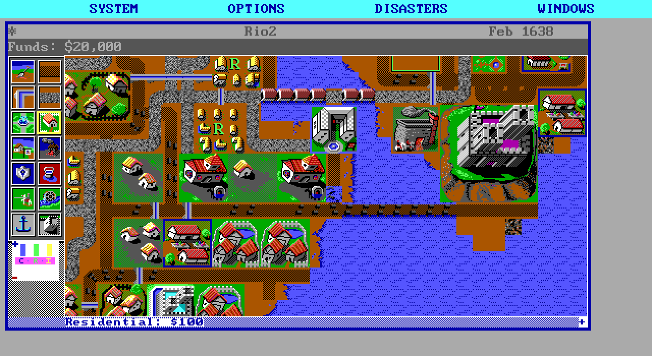 [10/12/2021] Die Sim-City-Erweiterung Graphics Sets 1 – Ancient Cities von 1990 fügt dem Hauptspiel drei alternative Designs hinzu: Antikes Asien, Wilder Westen und Mittelalter (hier im Bild).