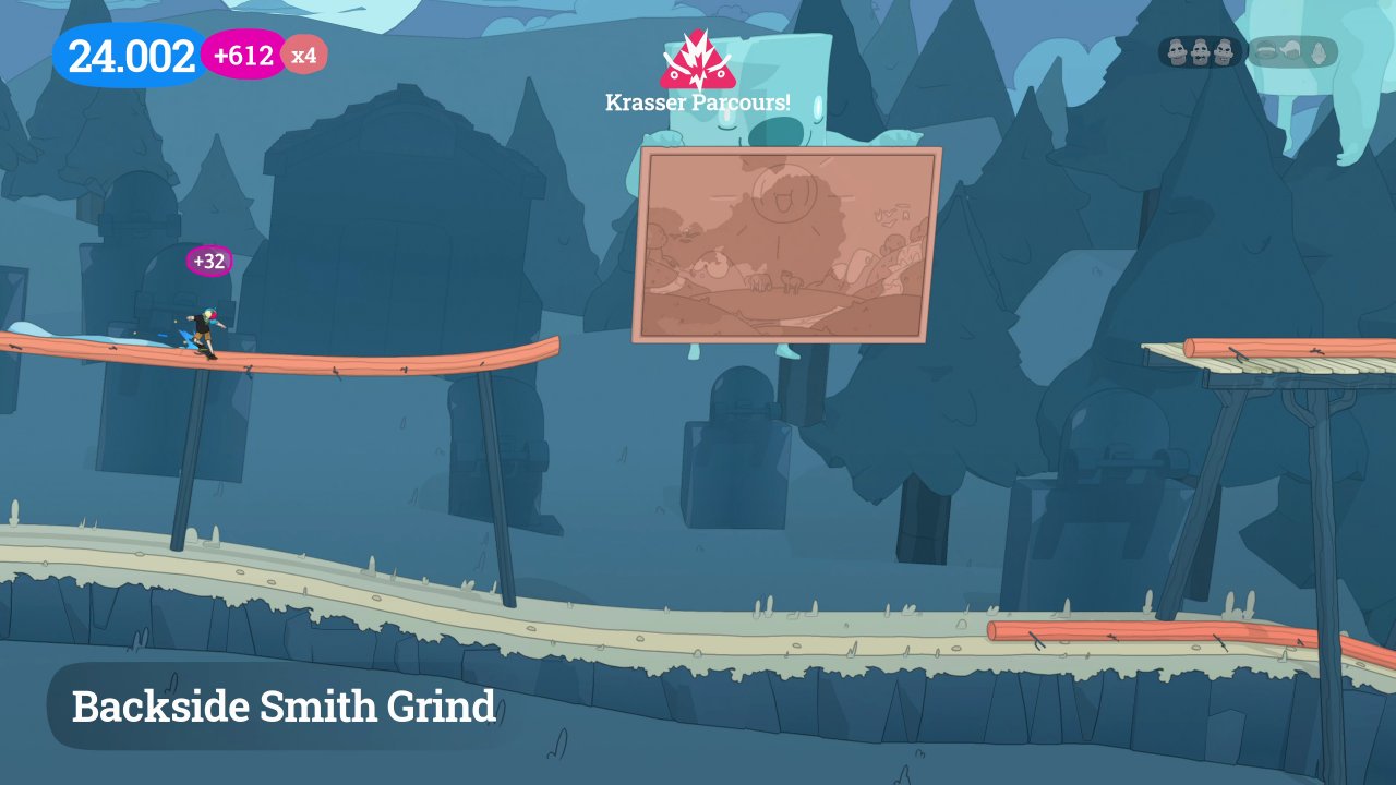 [17/01/2022] Bekanntes Gameplay, neue Grafik: Der Stil von OlliOlli World erinnert so ein wenig an Adventure Time.