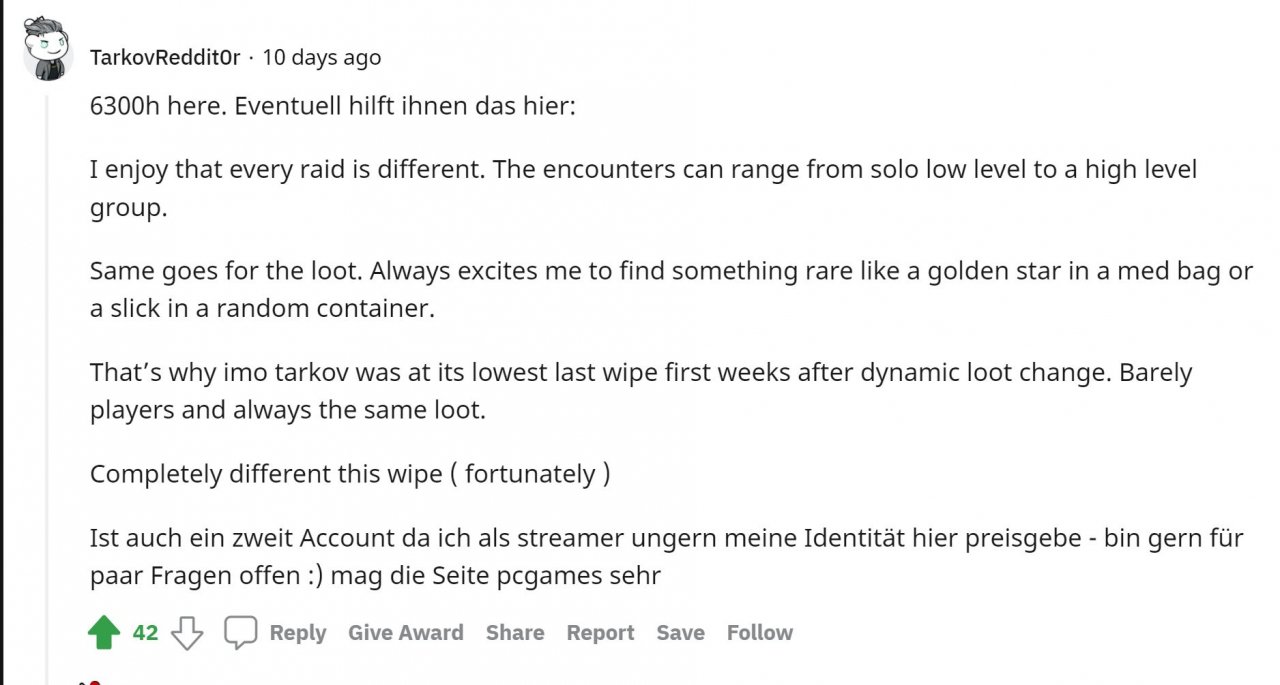 [20/01/2022] Über 6000 Stunden und kein Ende in Sicht. Escape from Tarkov begeistert seine Spiele über einen langen Zeitraum.&nbsp;