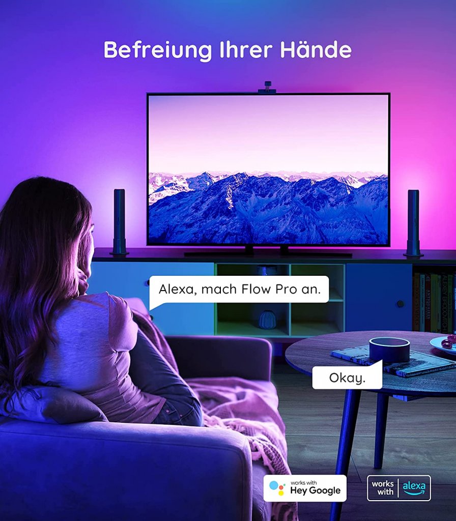 [06/02/2022] Govee Flow Pro Lightbar: Das Lightbar-Doppelpack mit ColorSense-Kamera kostet im Valentinstag-Sale bei Amazon nur 62,04€.
