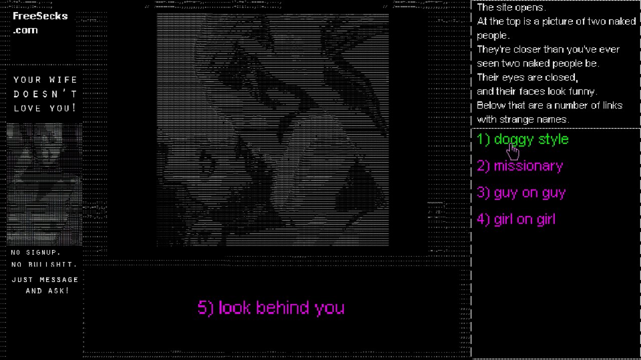[21/02/2022] You Must Be 18 Or Older To Enter hat eine wunderbare Meta-Ebene: Beim Spielen des Text-Adventures möchte man sich auch lieber nicht erschwischen lassen.
