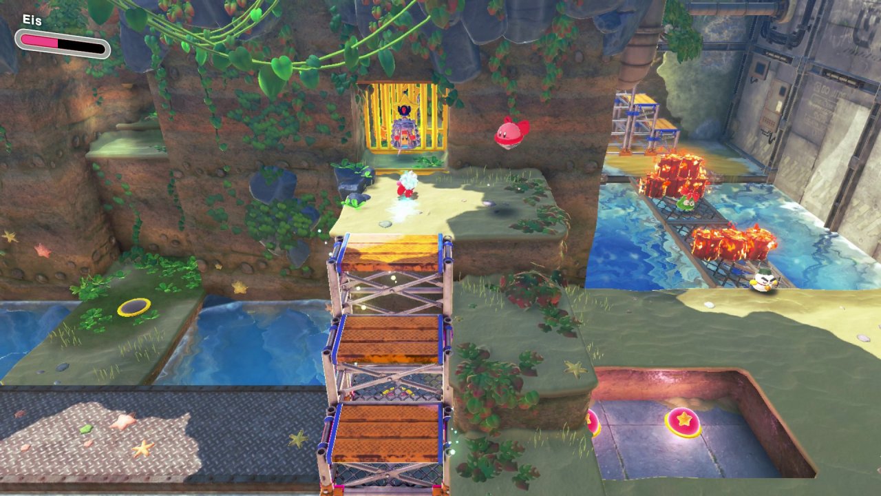 [25/03/2022] Kirby und das vergessene Land: Stromschnellen-Wasserwerk: Rette die versteckten Waddle Dees (4/5).
