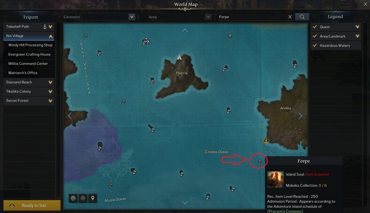[16/03/2022] Die Insel Forpe befindet sich direkt unter dem Kontinent Anikka.