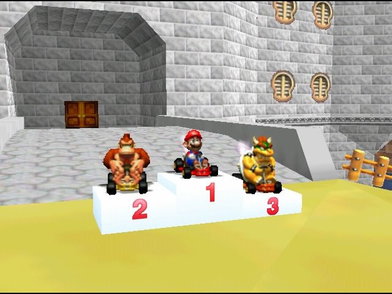[18/03/2022] Auch bei der Siegerehrung machte Nintendo Gebrauch von der 3D-Kulisse. Mit dem Schloss im Hintergrund fühlte sich ein Erfolg deutlich größer und wertiger an. &nbsp;