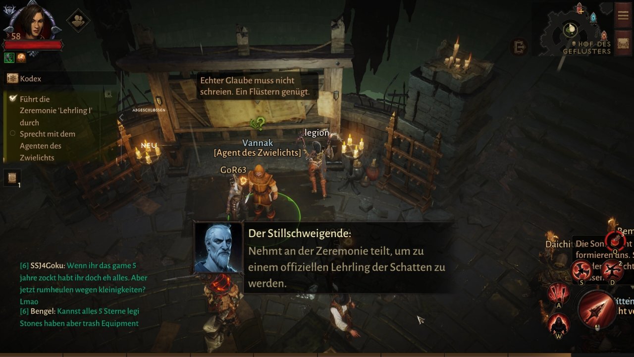 [15/06/2022] Die Aufnahme bei den Schatten erfolgt über eine längere Questreihe.