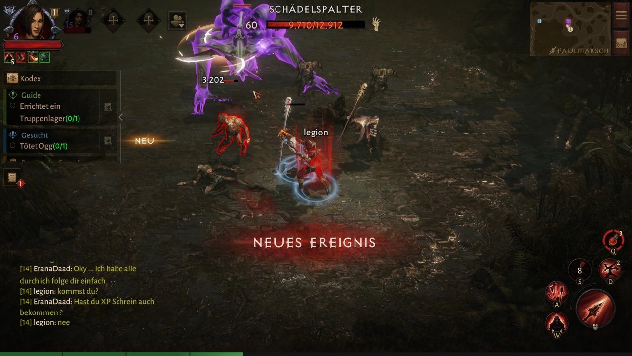 [15/06/2022] Zufällige Ereignisse, Quests und Bosse lockern den Spielalltag auf.