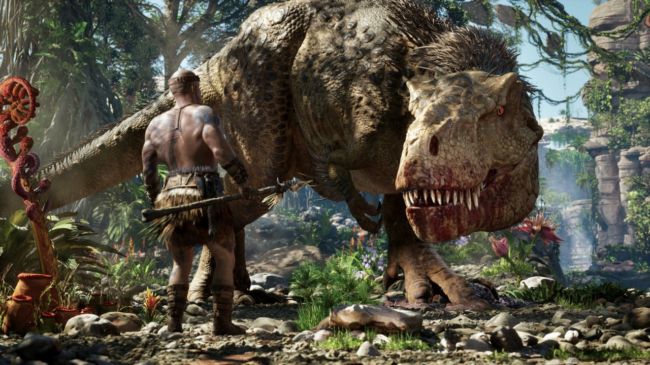 Vin Diesel und T-Rex stehen sich gegenüber