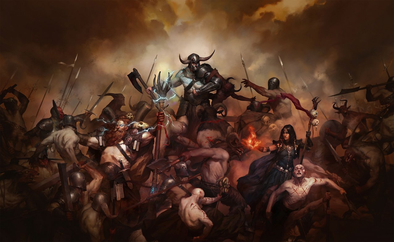 Der Spielercharakter aus Diablo 4 im Gefecht