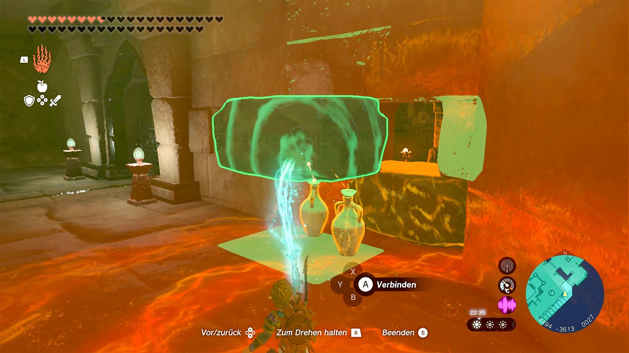 Ein loser Stein im Donnertempel von The Legend of Zelda: Tears of the Kingdom