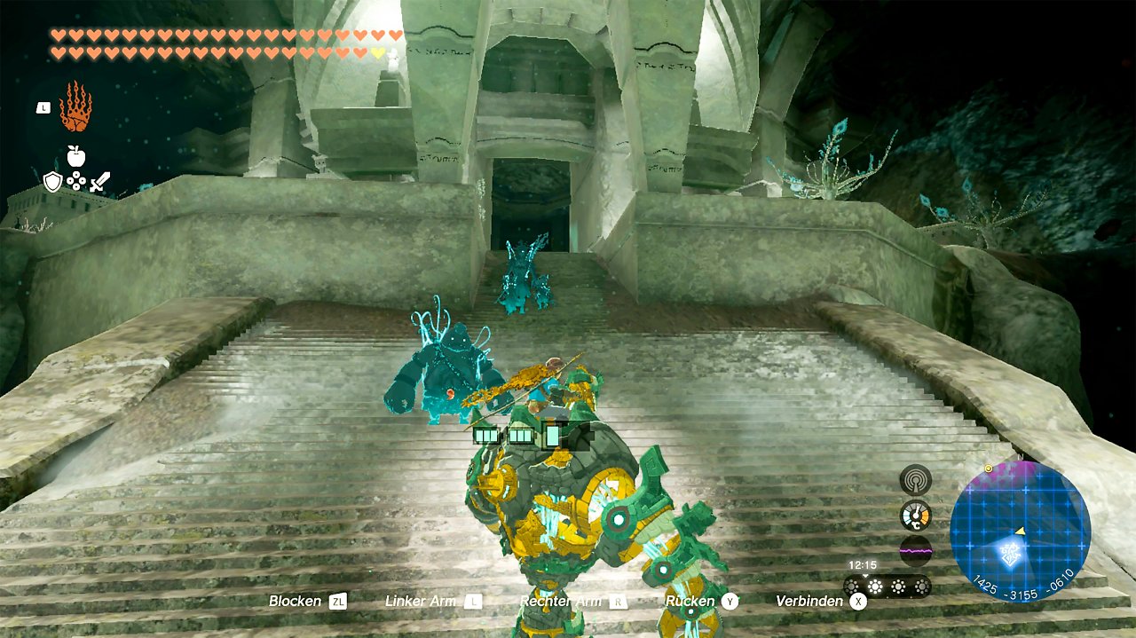 Auf dem Rücken von Mineru in The Legend of Zelda: Tears of the Kingdom