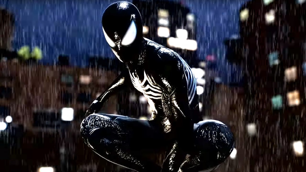 Spider-Man im schwarzen Anzug.