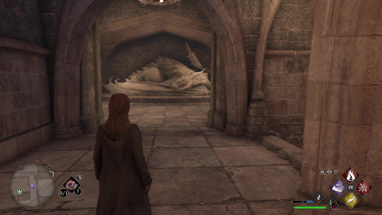 Drachenstatue in Hogwarts