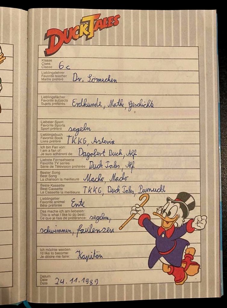 Keine Freundebuch-Doppelseite ohne Alf, DuckTales oder David Hasselhoff