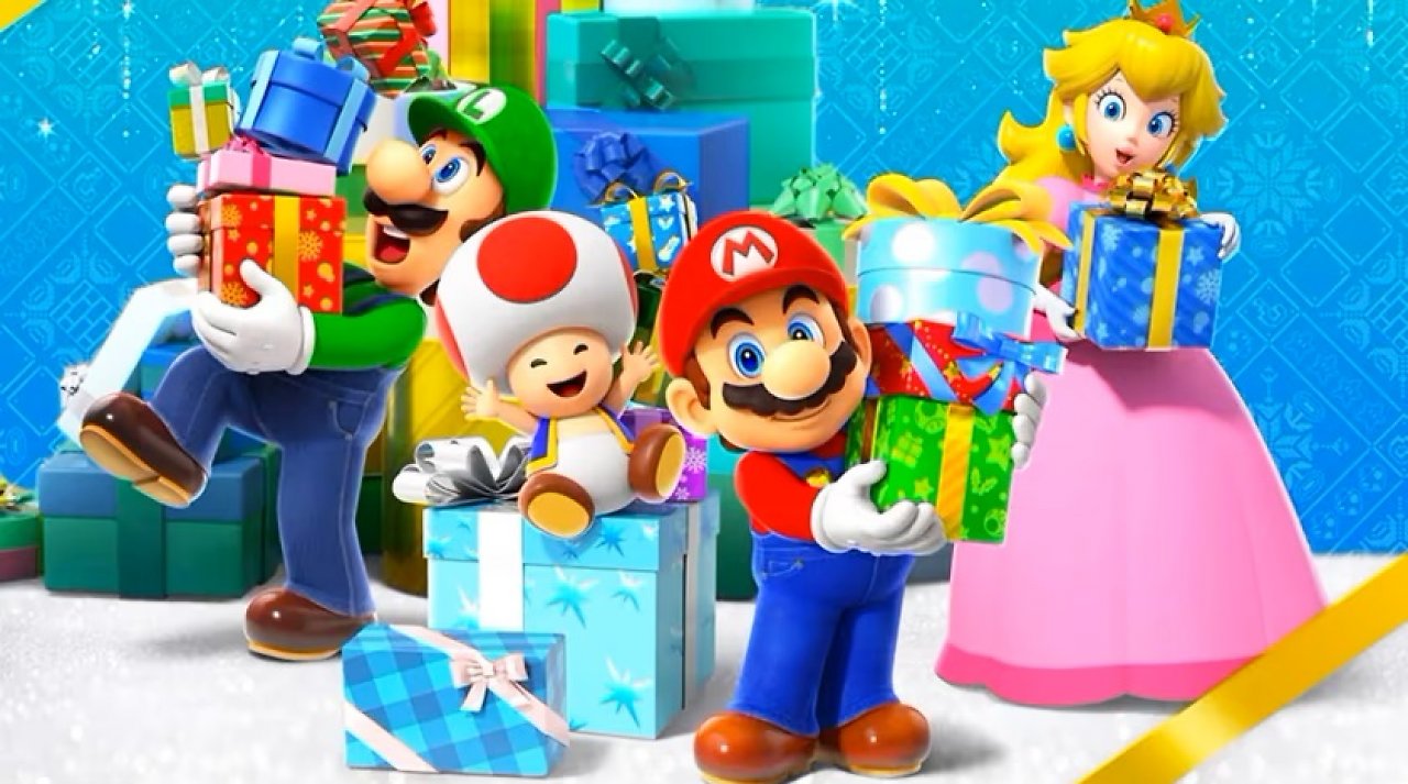 Mario, Luigi und Co. mit Geschenken