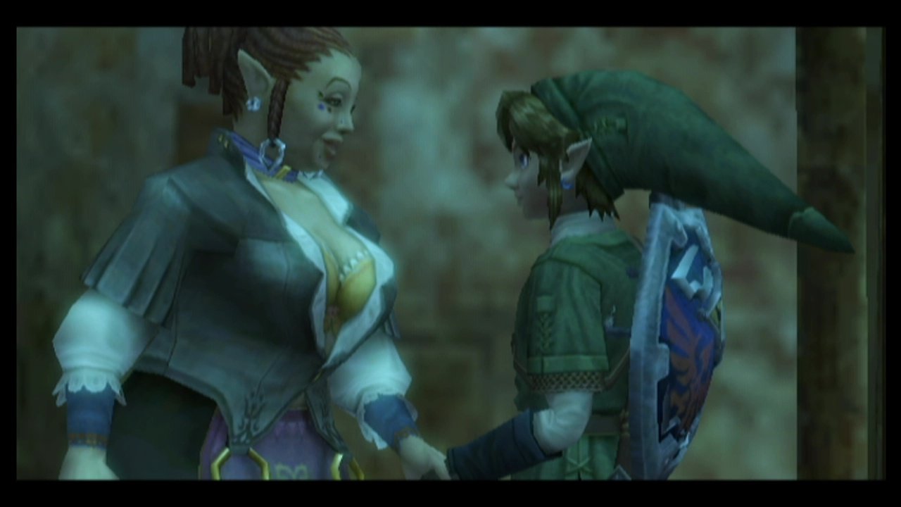 Link schüttelt Thelma die Hand.
