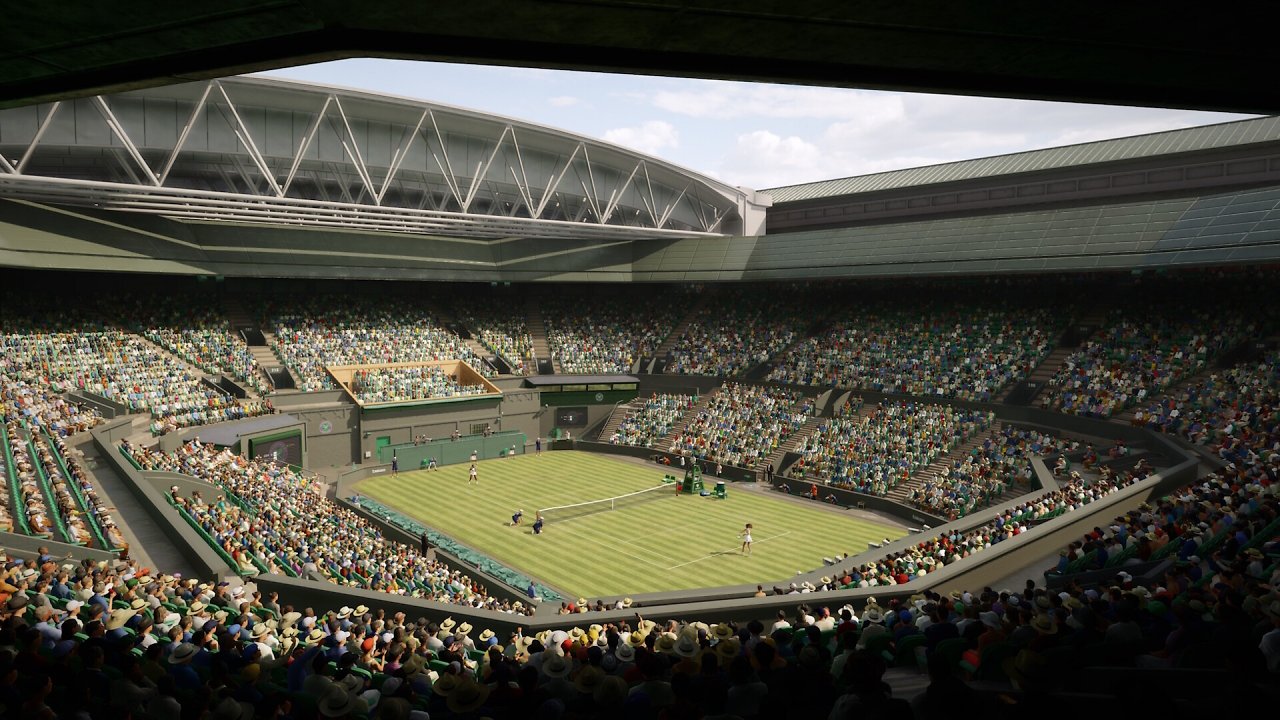 Ein Stadion beim Turnier von Wimbledon von innen