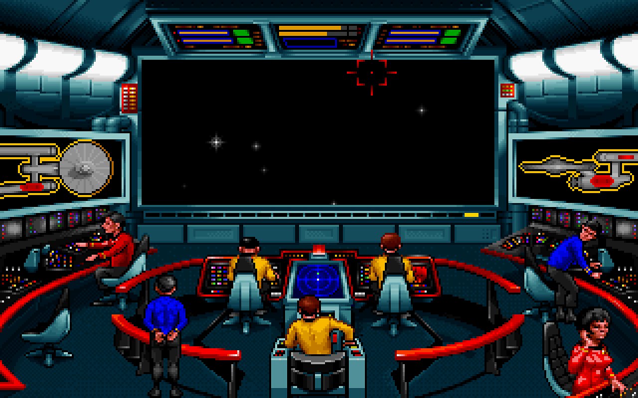 Noch ist alles ruhig auf der Brücke der Enterprise, doch bald greifen die Elasi an.