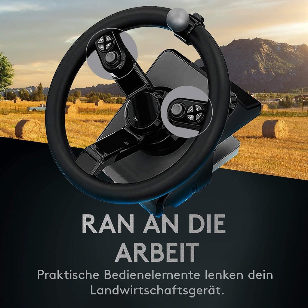 Das Lenkrad wurde speziell für die Steuerung von Traktoren und anderen landwirtschaftlichen Fahrzeugen entwickelt.