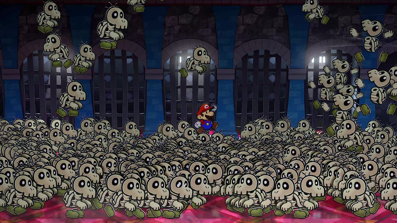 viele Skelett Koopas in Paper Mario Switch