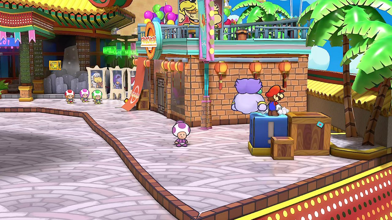 Stadt in Paper Mario Switch
