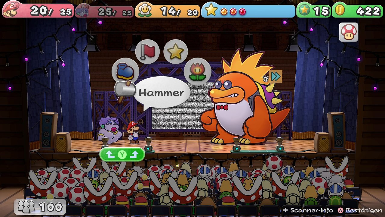 Weiterer Bosskampf in Paper Mario Legende vom Äonentor
