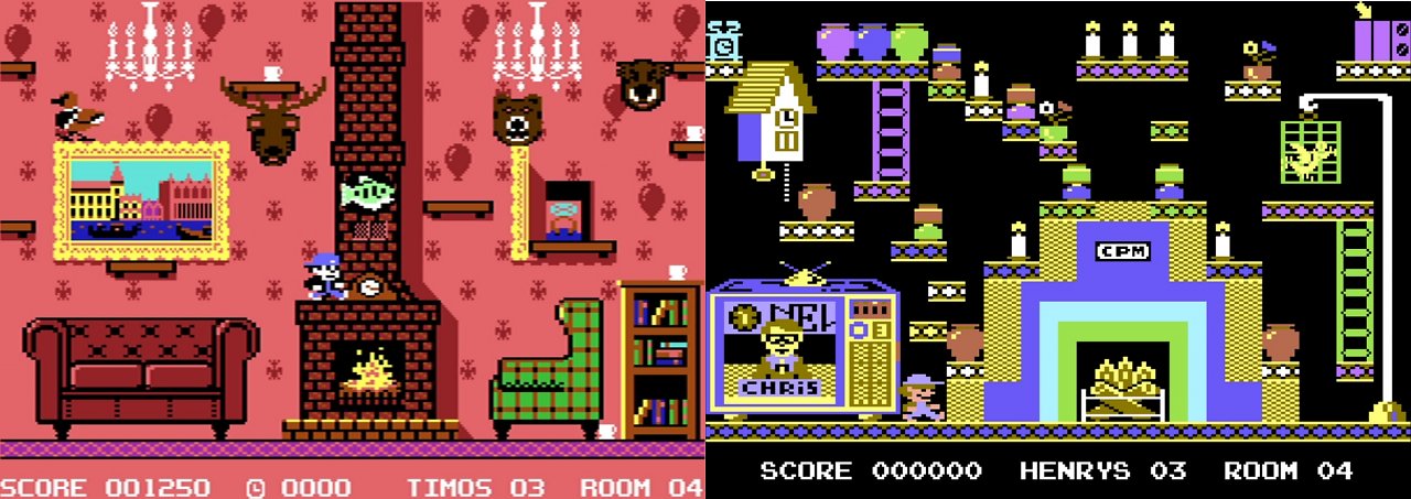 Timo's Castle präsentiert sich im direkten Vergleich mit Henry's House (rechts) als Hommage, die sich eng ans Vorbild hält ... aber nicht nur bei der Grafik einige Schippen drauflegt.