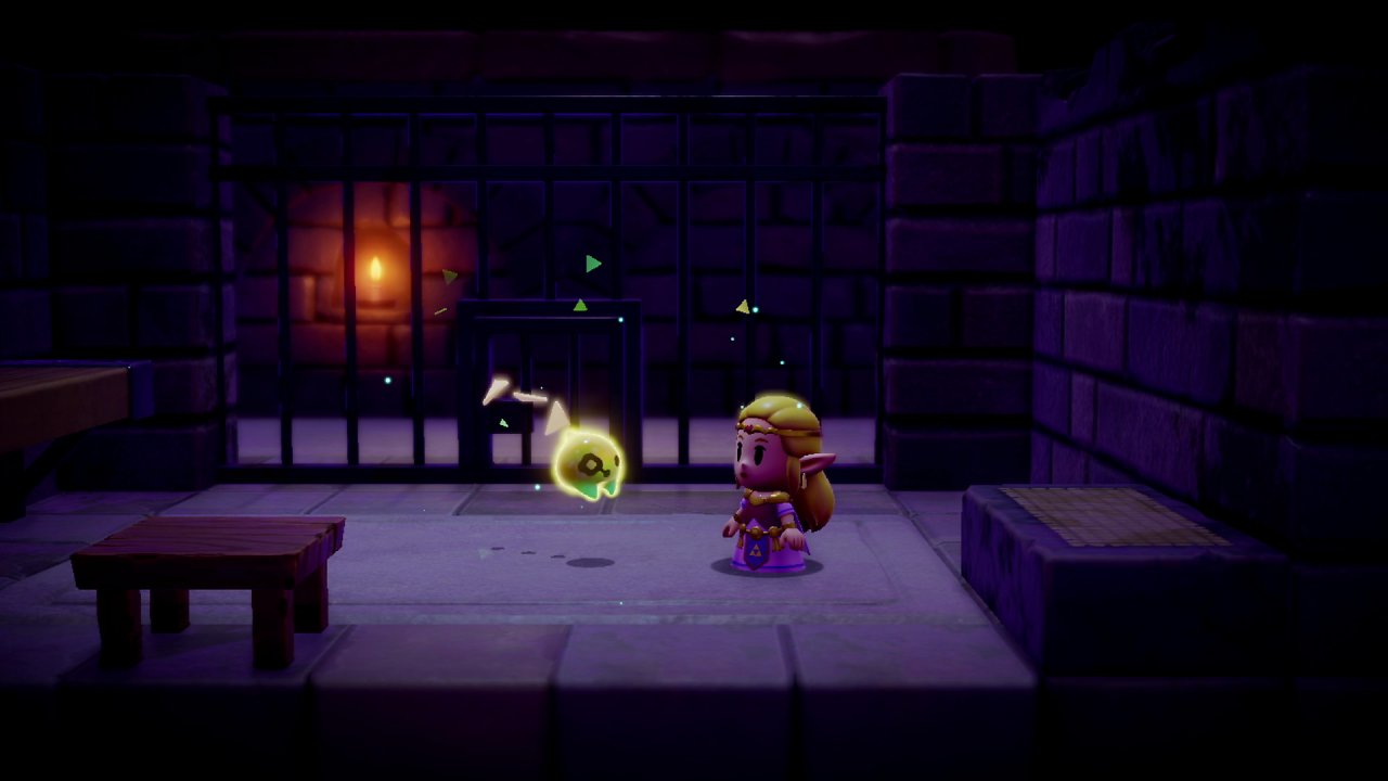 Zelda begegnet der Fee Tri im Kerker.