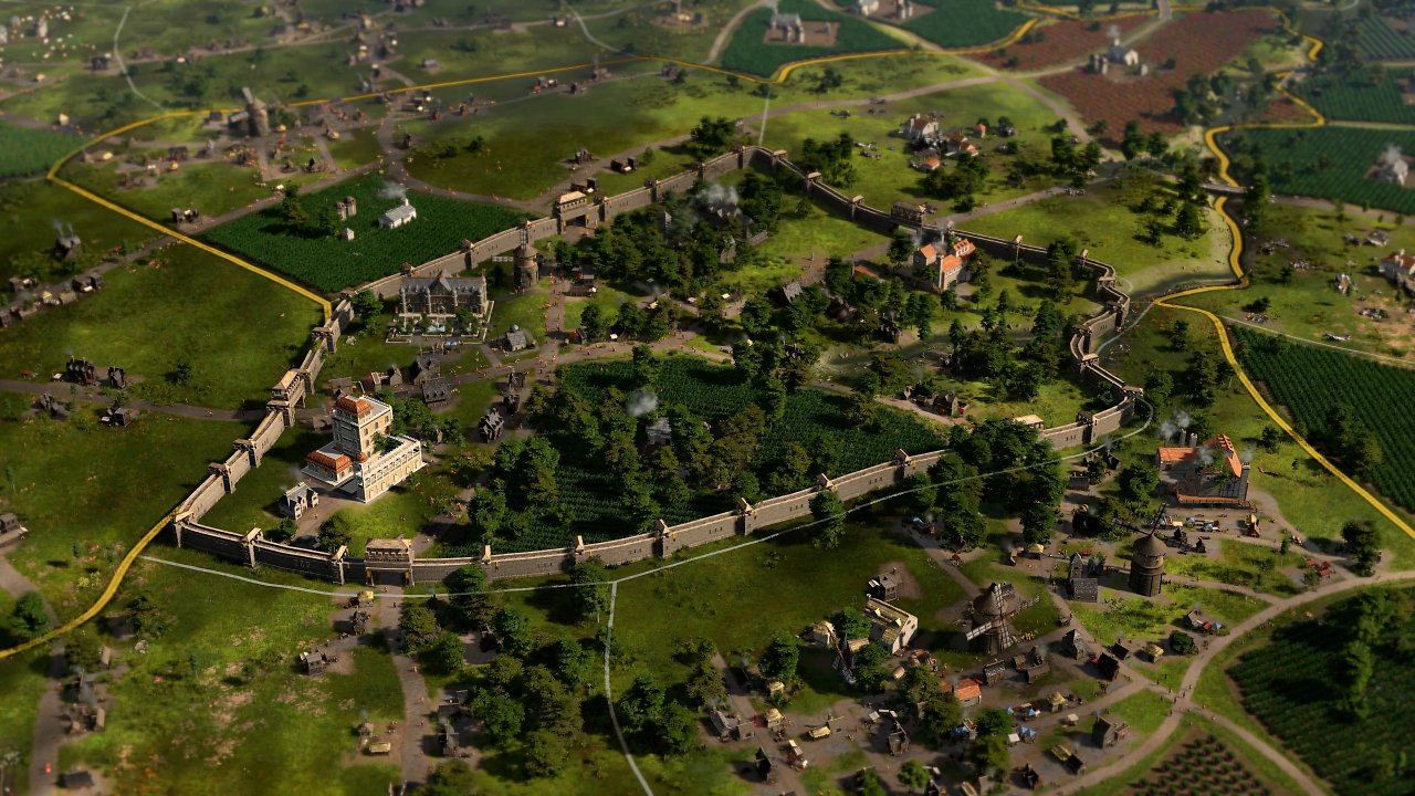Stadtmauer um Stadt herum