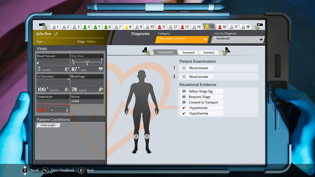 Tablet mit Vitalwerten von Patienten