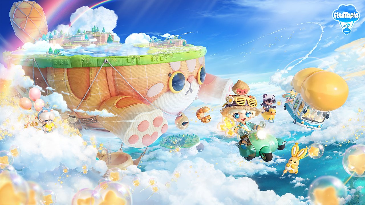 Das Key Artwork zeigt mehrere Charaktere, die durch den Himmel fliegen